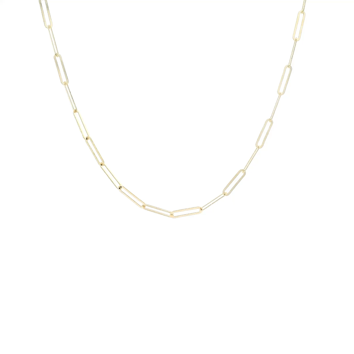 10K Yellow Gold 18" Paperclip Chain