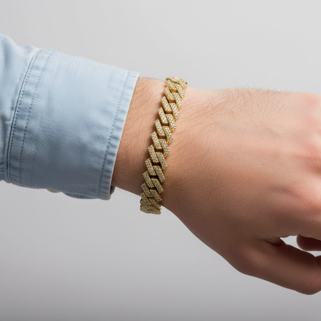 14K Yellow Gold Diamond Cuban Bracelet - 5.87ct