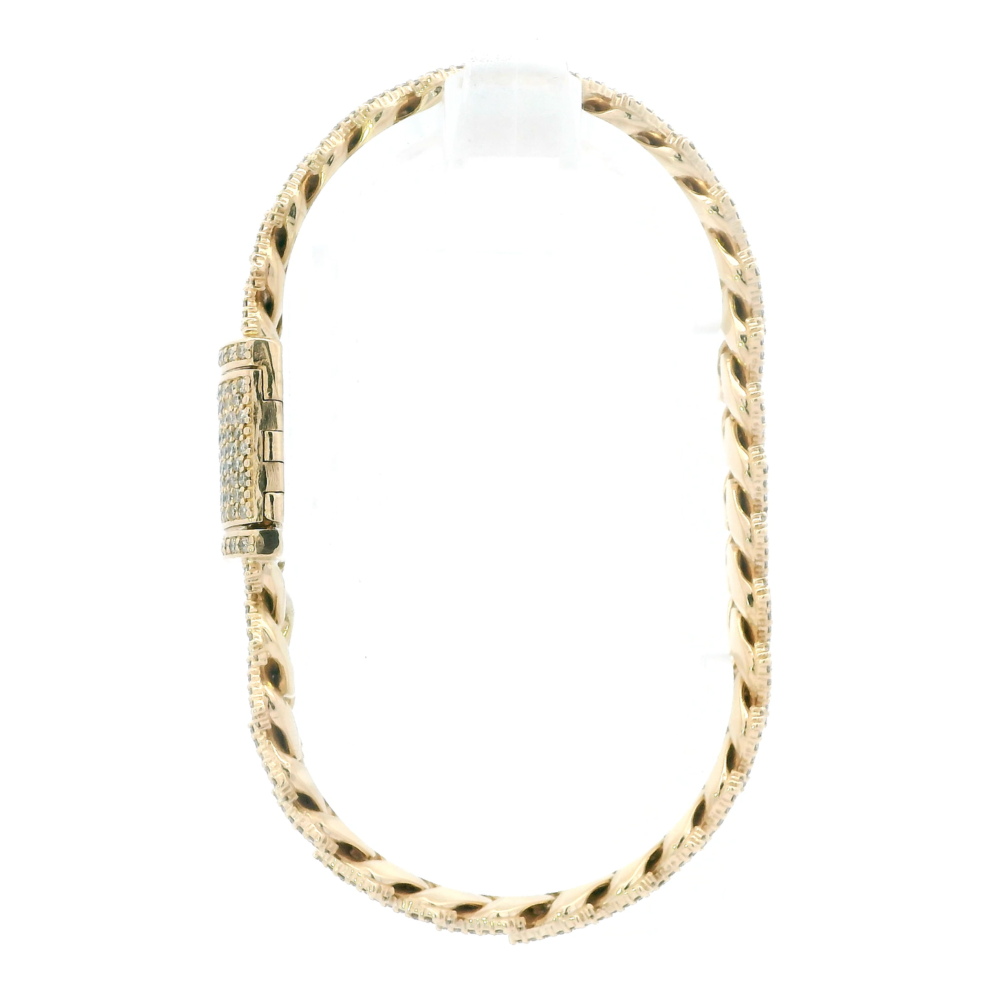 14K Yellow Gold Diamond Cuban Bracelet - 5.87ct
