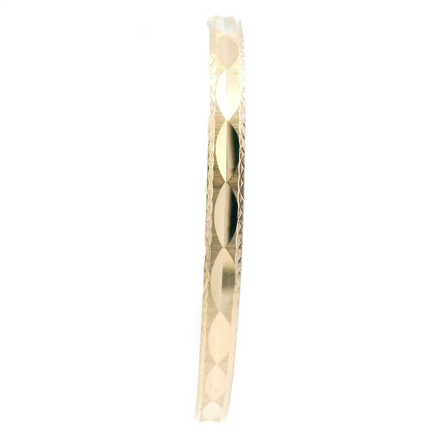 14K Yellow Gold Diamond Cut Bangle Bracelet