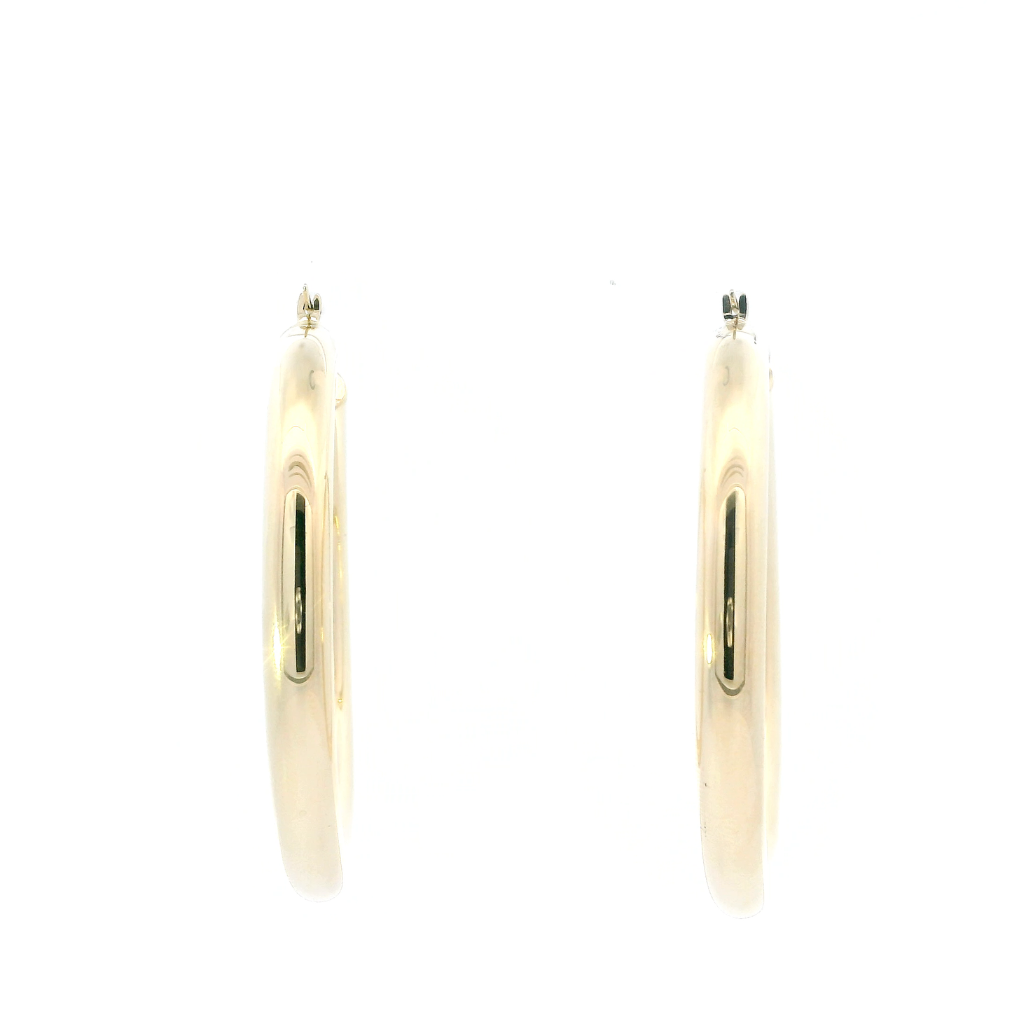 10K Yellow Gold Tube Hoop Earrings