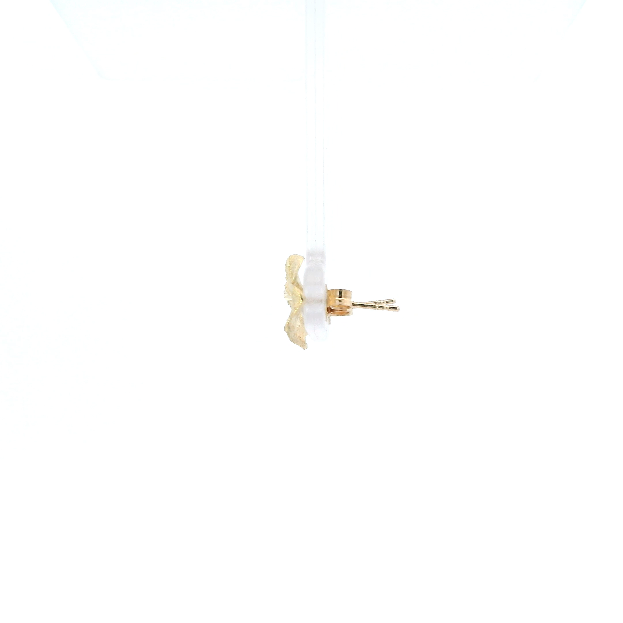 14K Yellow Gold Plumeria Stud Earrings