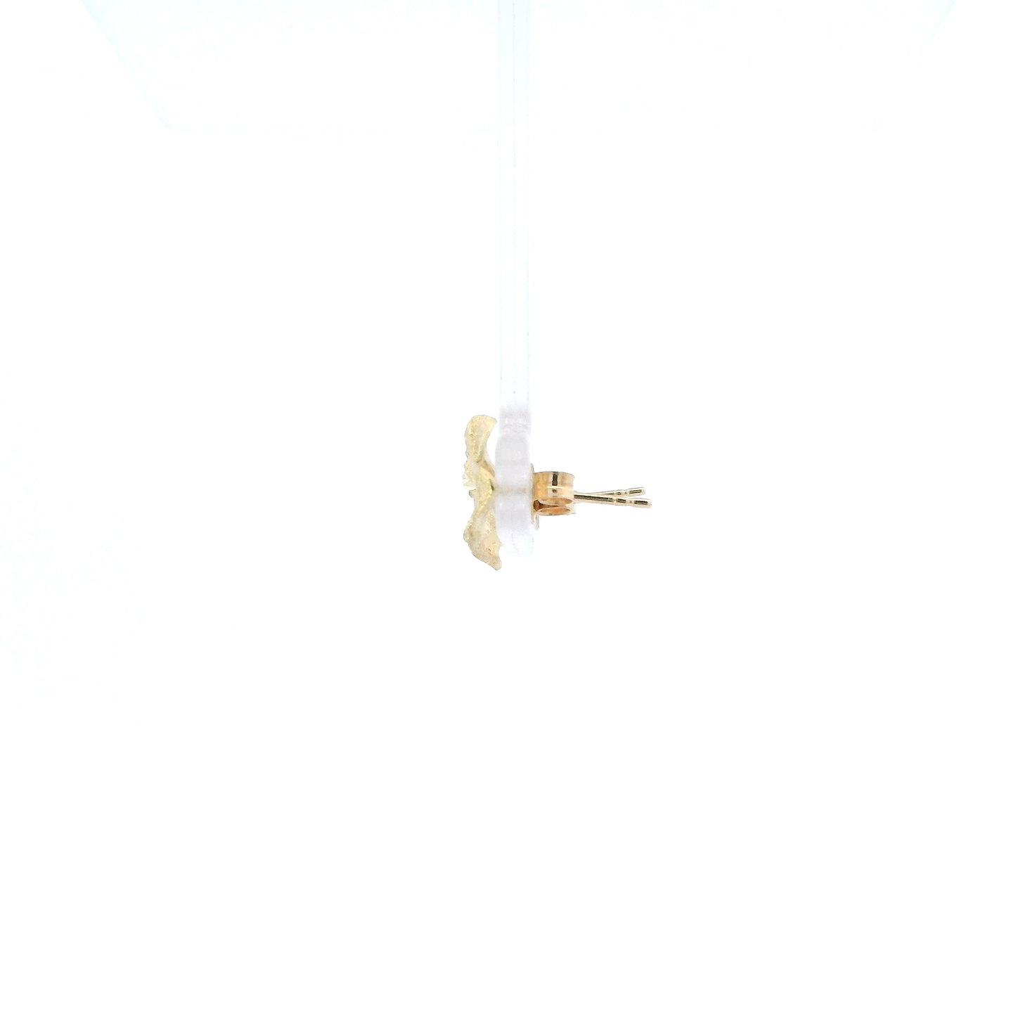 14K Yellow Gold Plumeria Stud Earrings