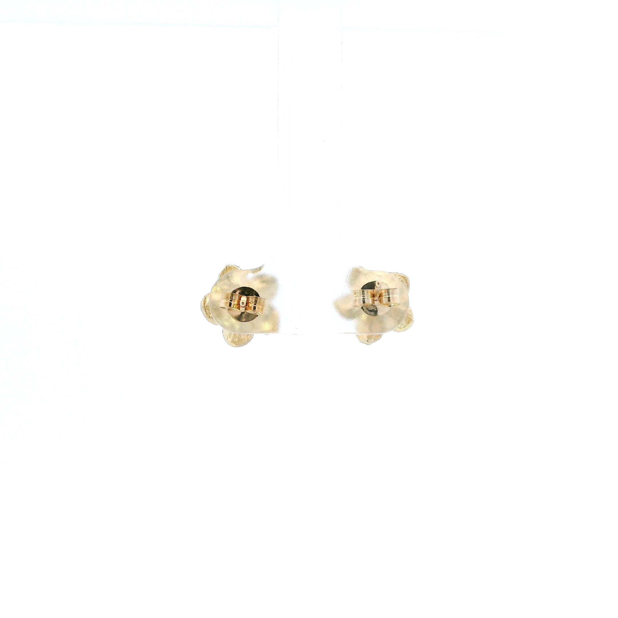 14K Yellow Gold Plumeria Stud Earrings