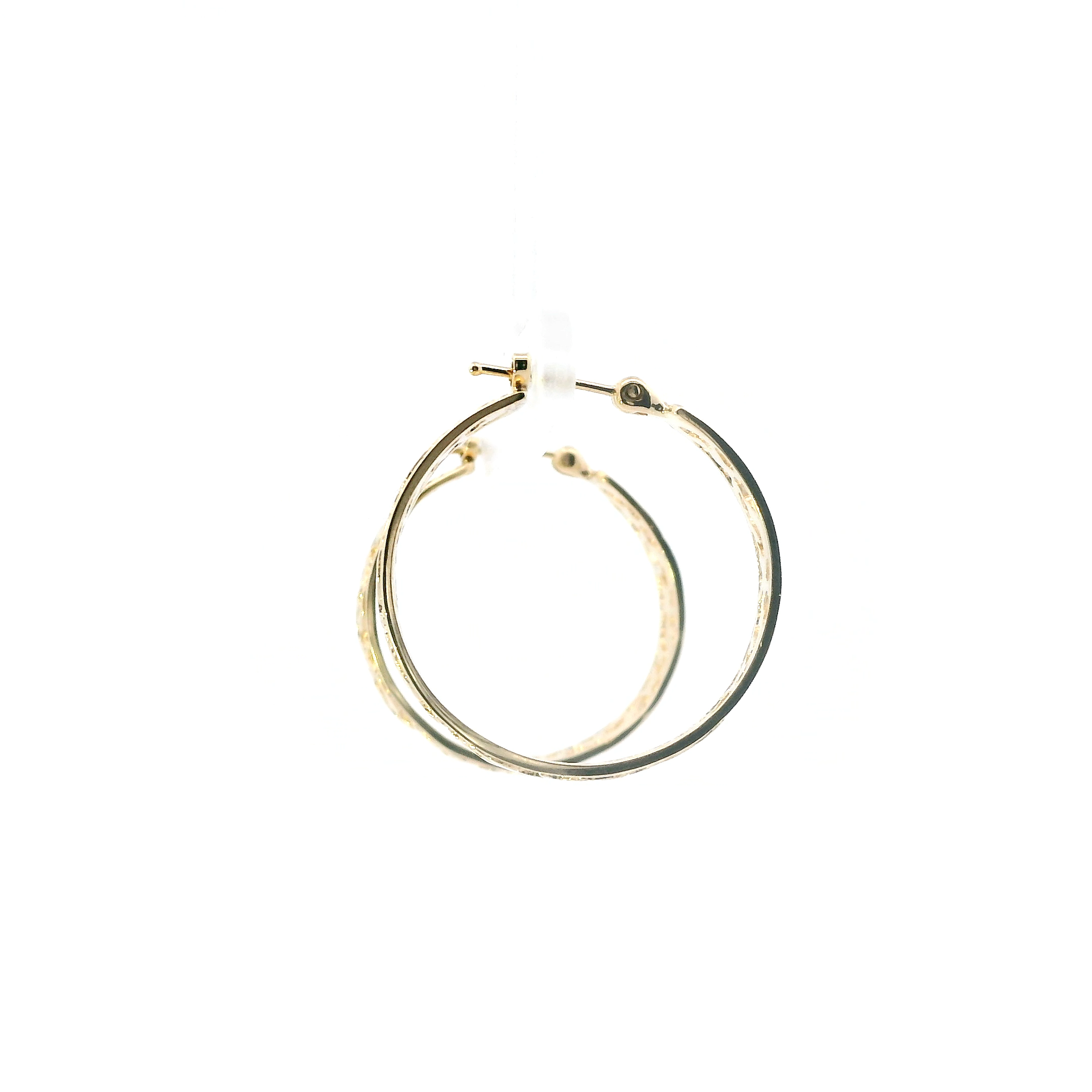 14K Yellow Gold Filigree Hoop Earrings