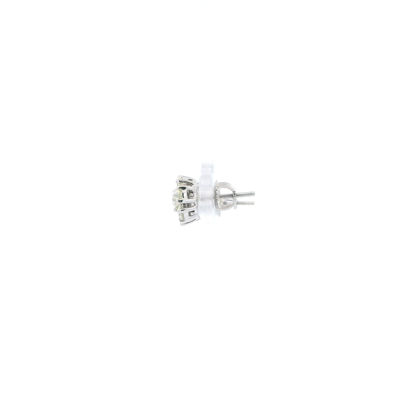 14K White Gold Diamond Stud Earrings - 1.12ct