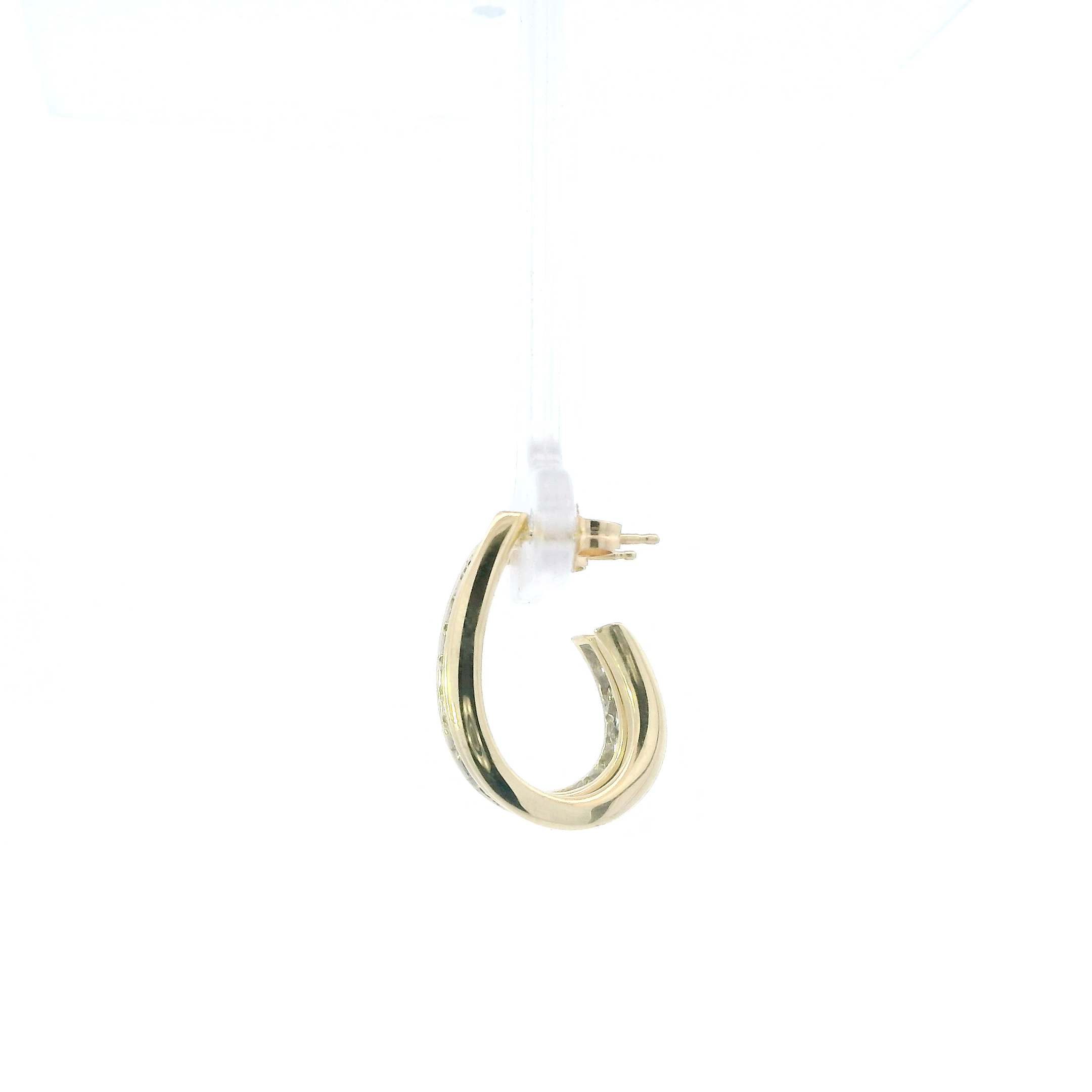 14K Yellow Gold Diamond Hoop Earrings - 0.76ct