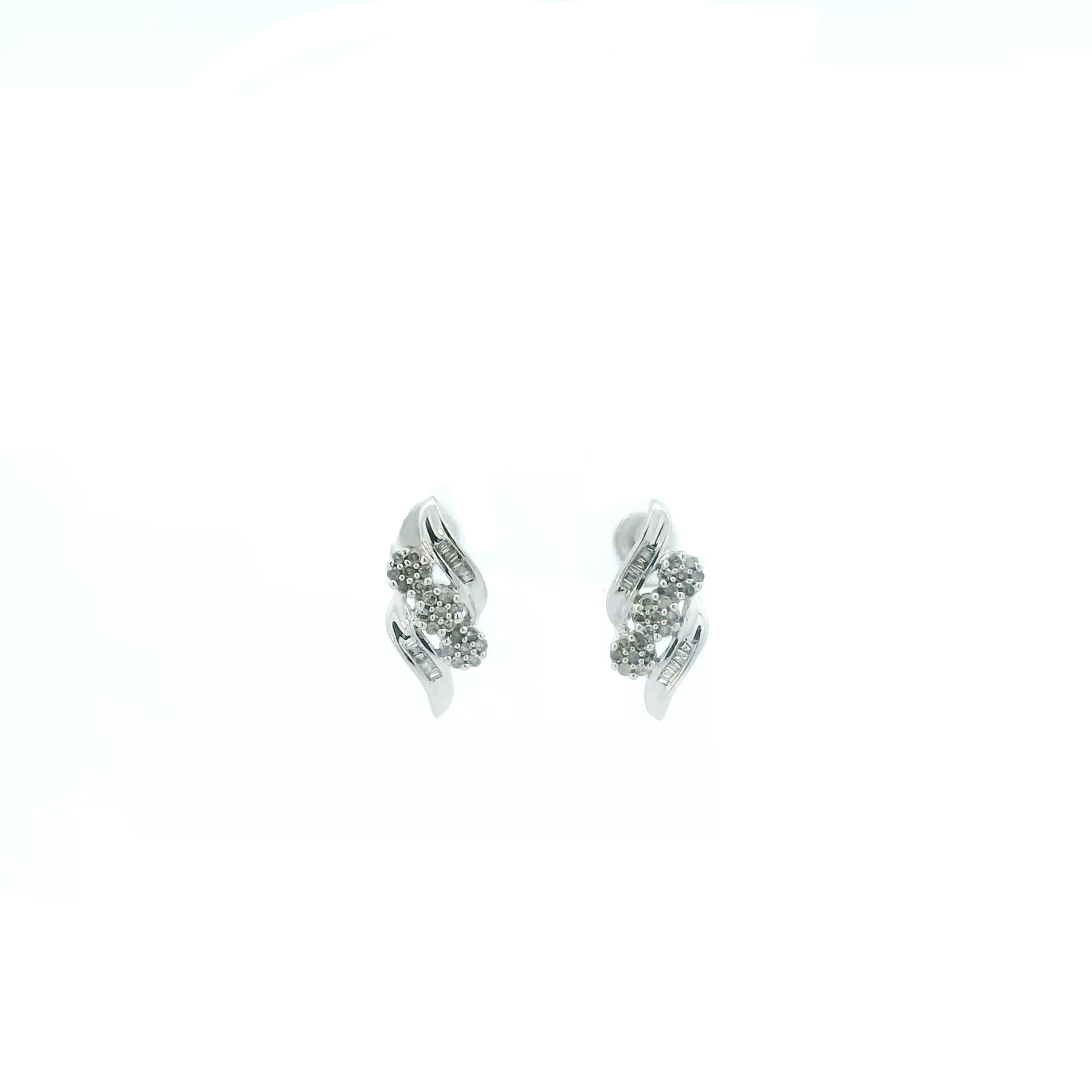 10K White Gold Diamond Earrings