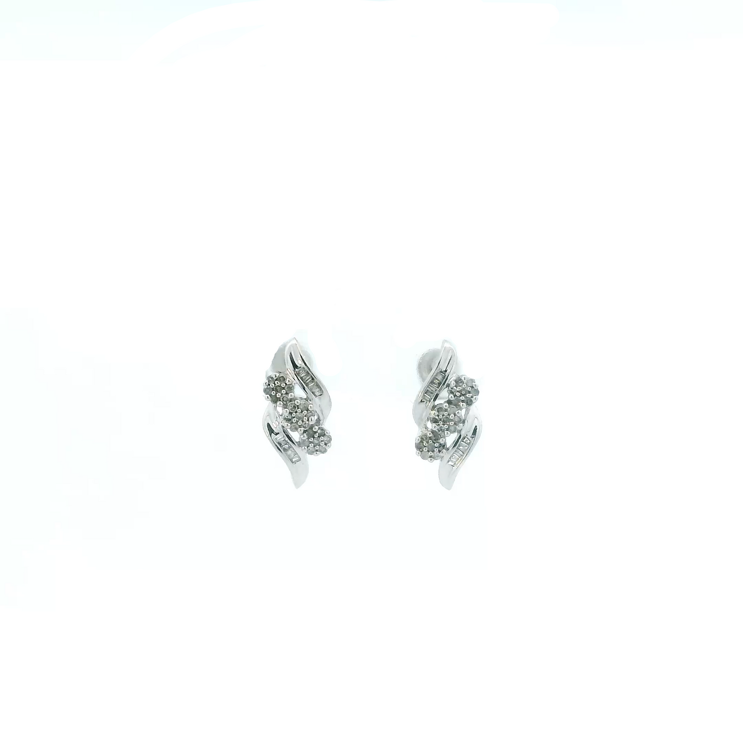 10K White Gold Diamond Earrings
