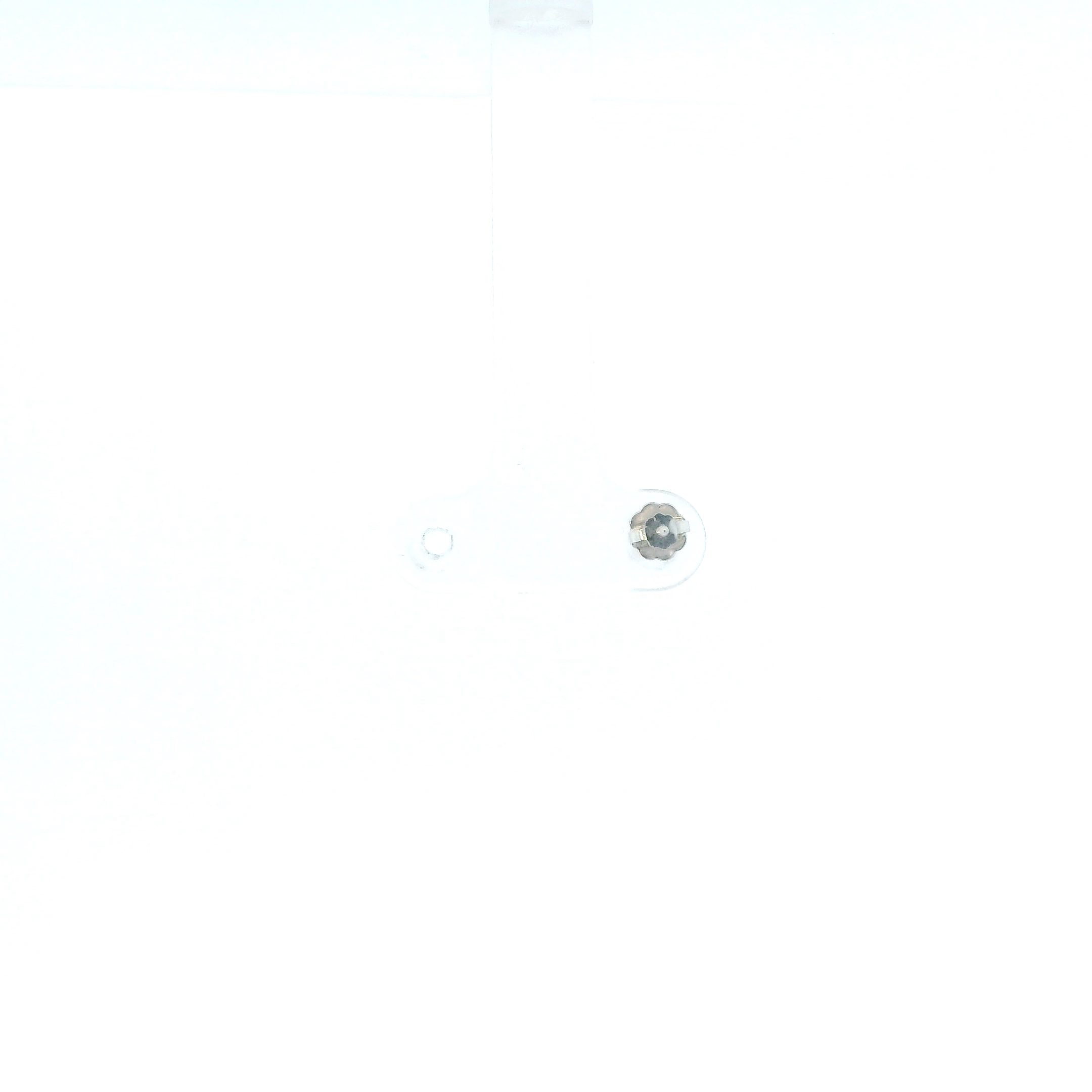 14K White Gold Single Solitaire Diamond Earrings - 0.12ct