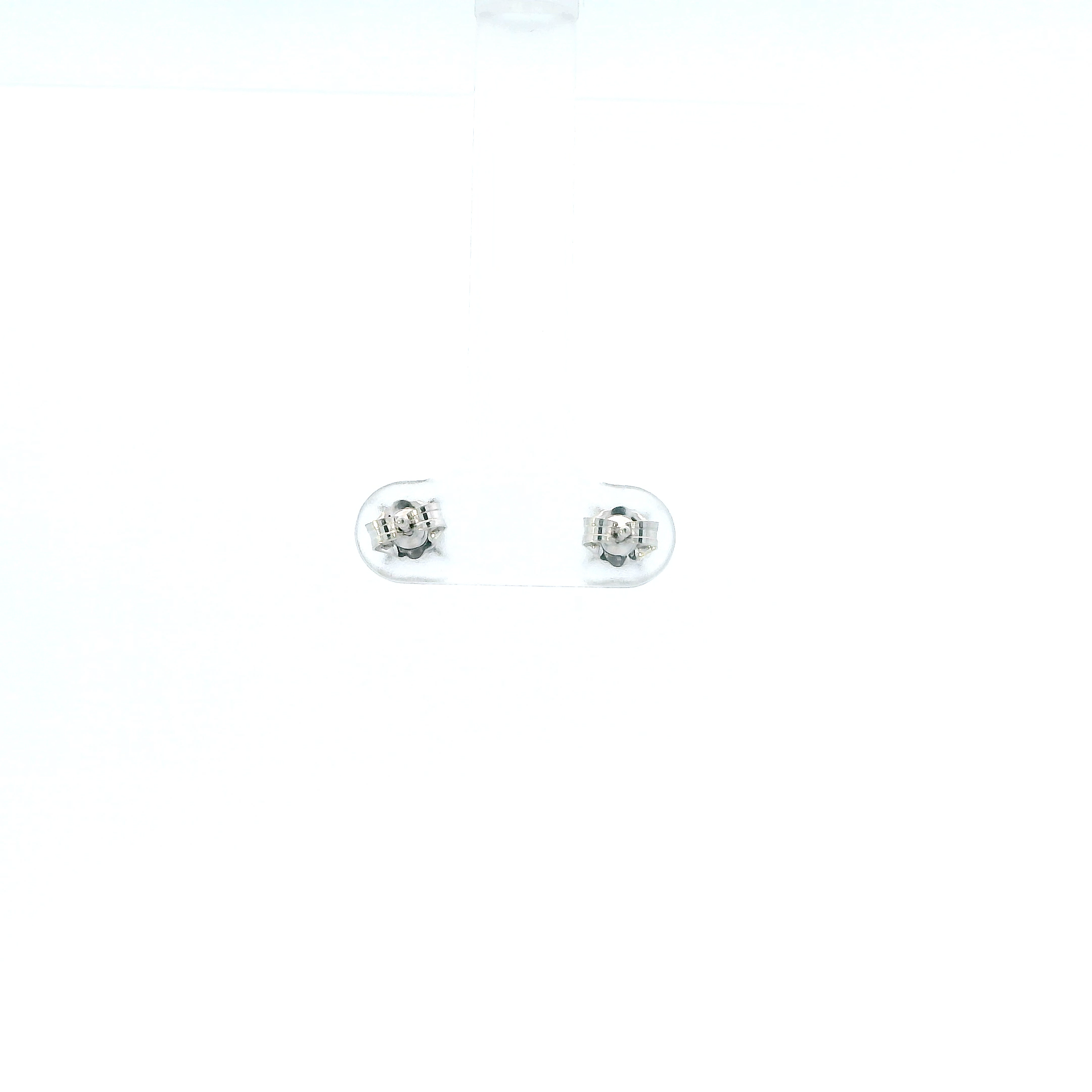 10K White Gold Diamond Square Earrings - 0.03ct