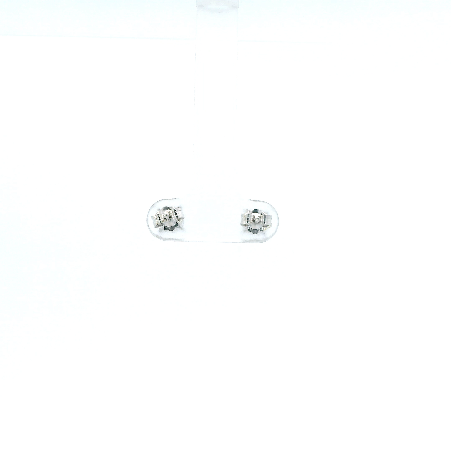 10K White Gold Diamond Square Earrings - 0.03ct