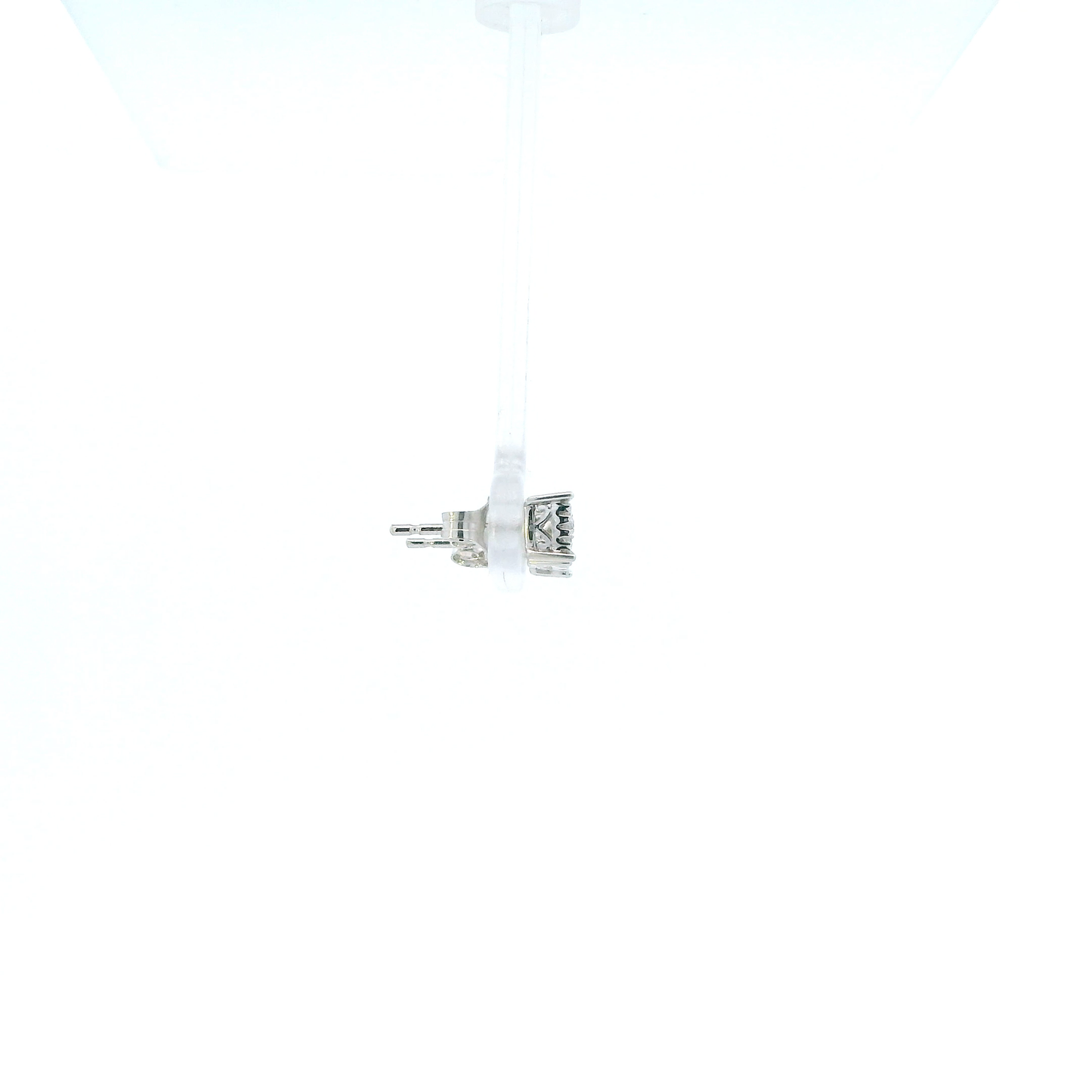 10K White Gold Diamond Square Earrings - 0.03ct