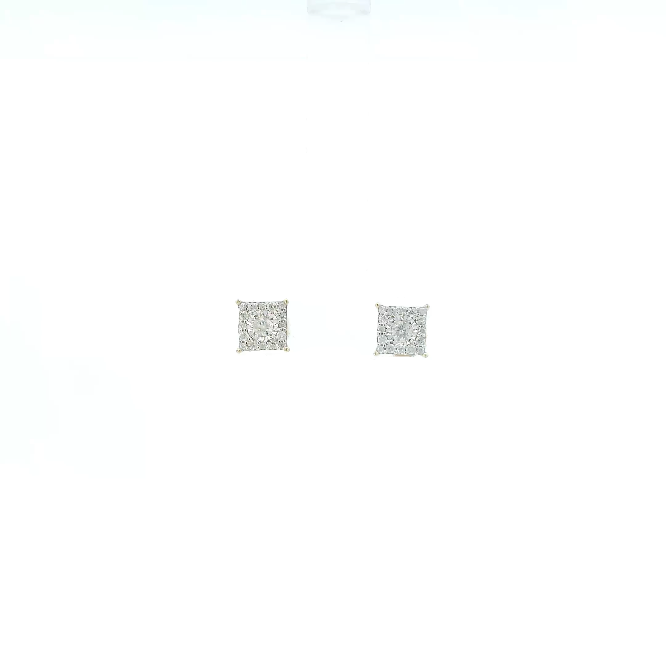 14K Yellow & White Gold Diamond Earrings - 0.19ct