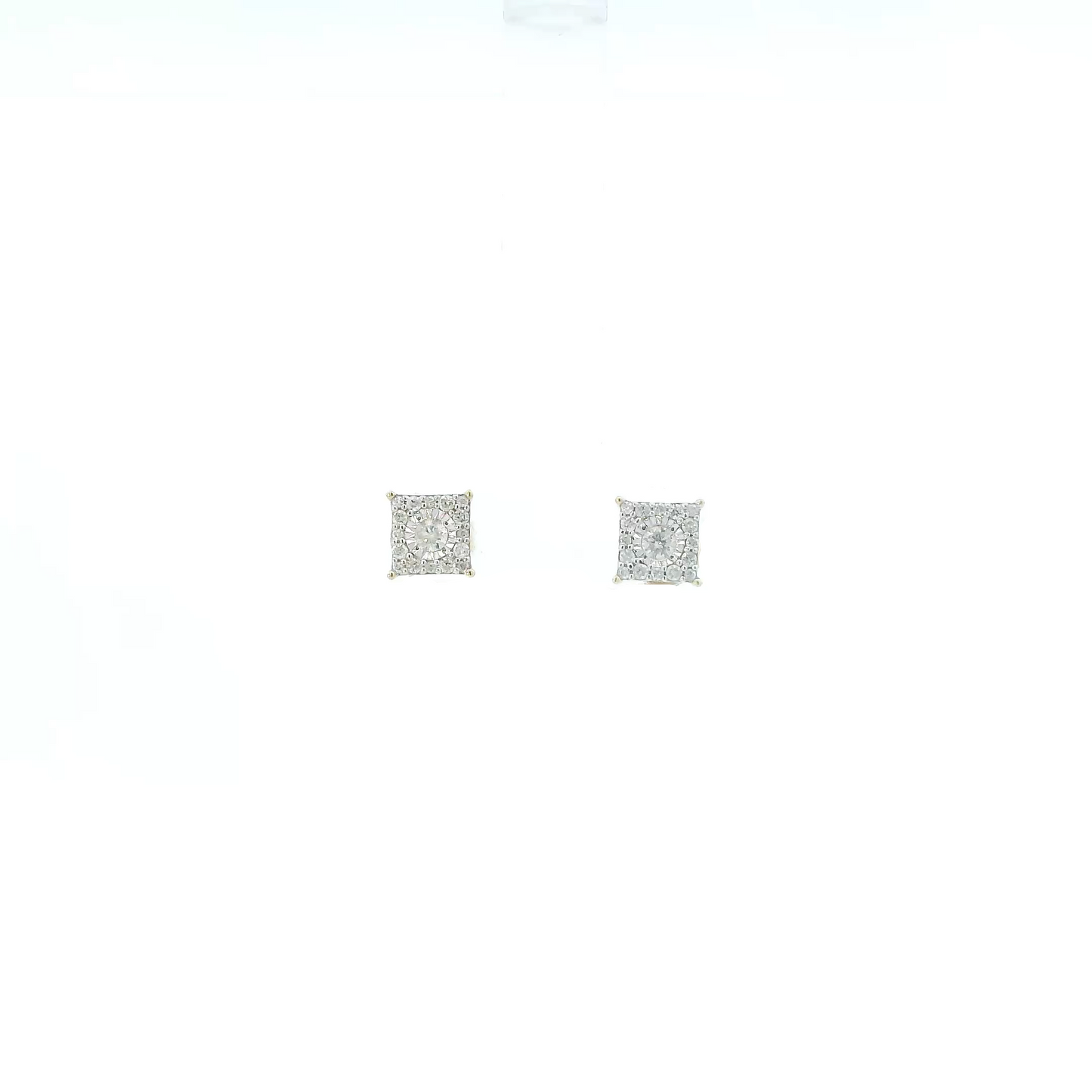 14K Yellow & White Gold Diamond Earrings - 0.19ct