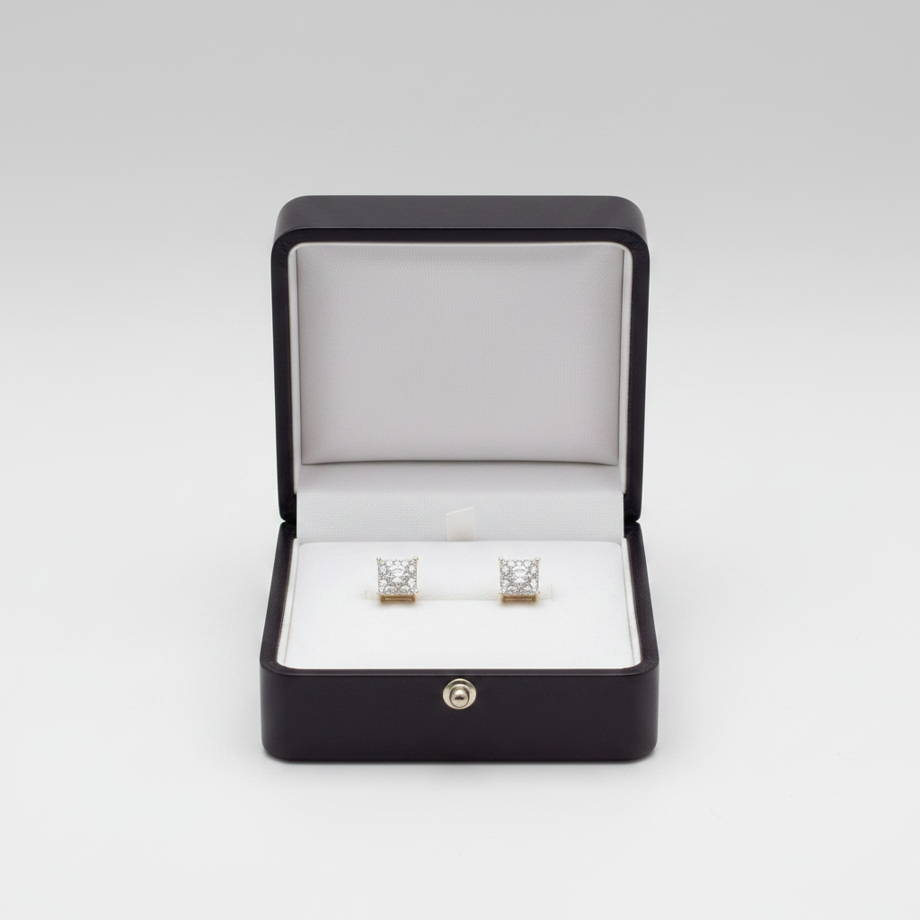 14K Yellow & White Gold Diamond Earrings - 0.19ct
