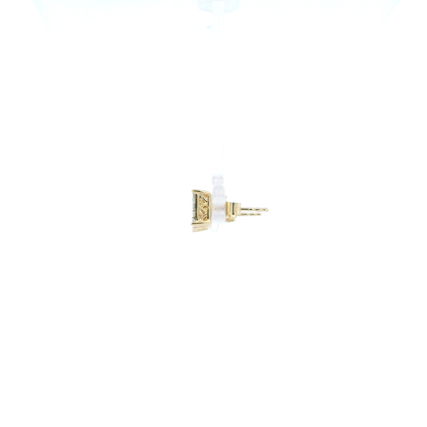 14K Yellow & White Gold Diamond Earrings - 0.19ct