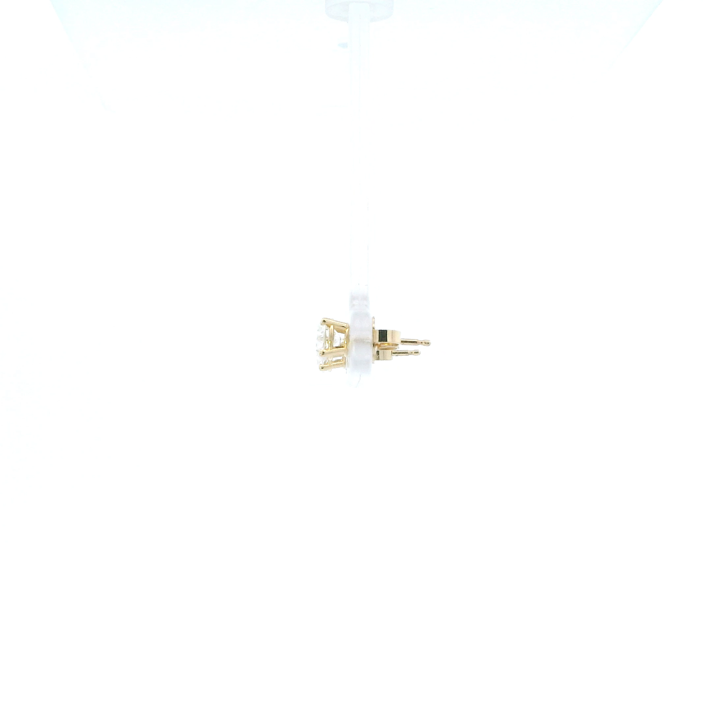 14K Yellow Gold Lab Grown Diamond Solitaire Earrings - 1.00ct
