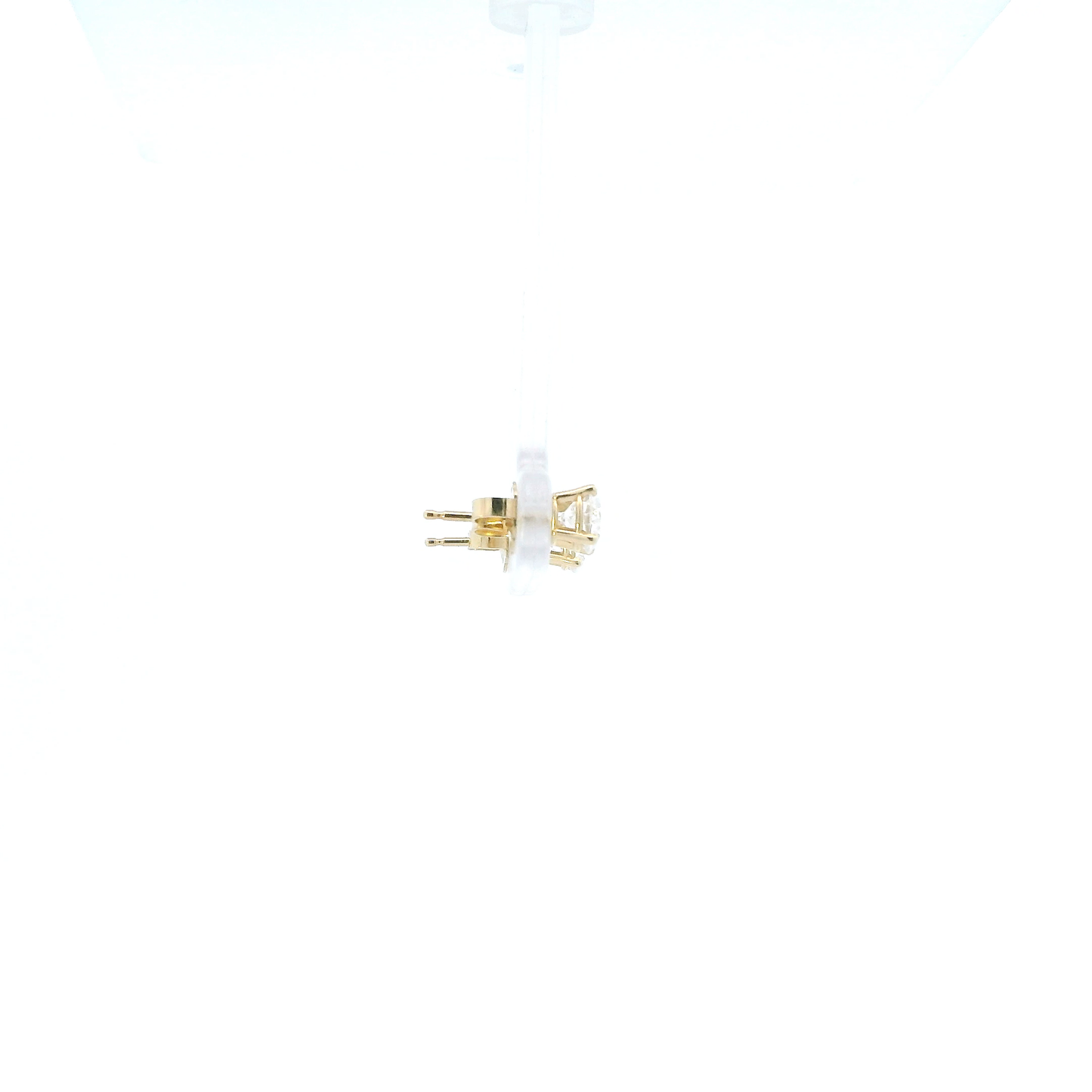 14K Yellow Gold Lab Grown Diamond Solitaire Earrings - 1.00ct