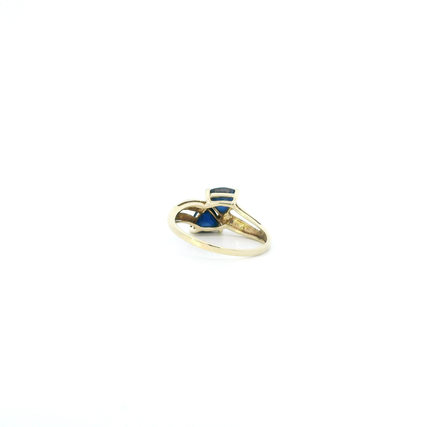 10K Yellow Gold Blue Sapphire Womens Ring