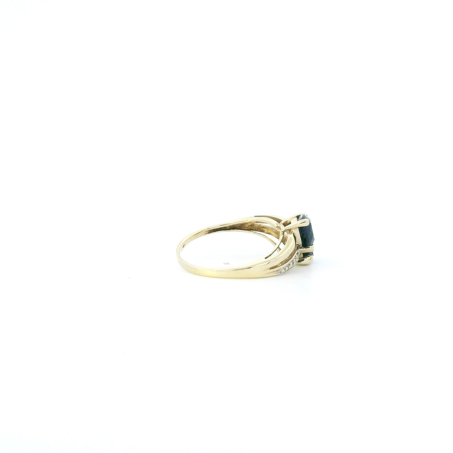 10K Yellow Gold Blue Sapphire Womens Ring