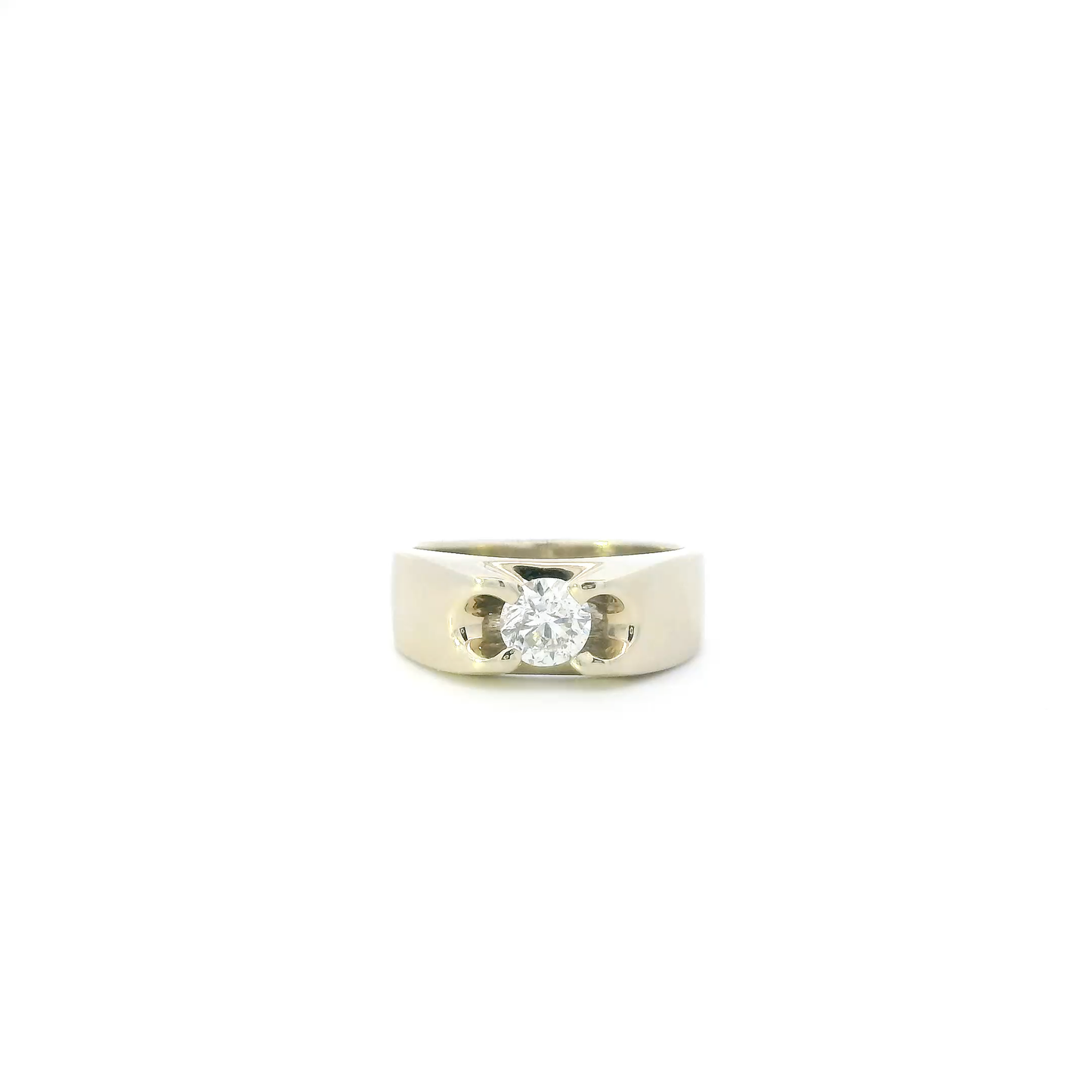 14K White Gold Diamond Mens Ring - 0.87ct