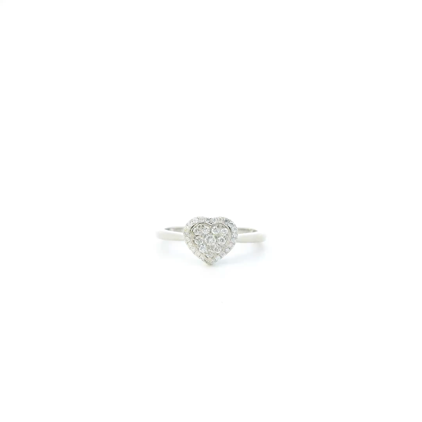 10K White Gold Diamond Heart Ring - 0.25ct