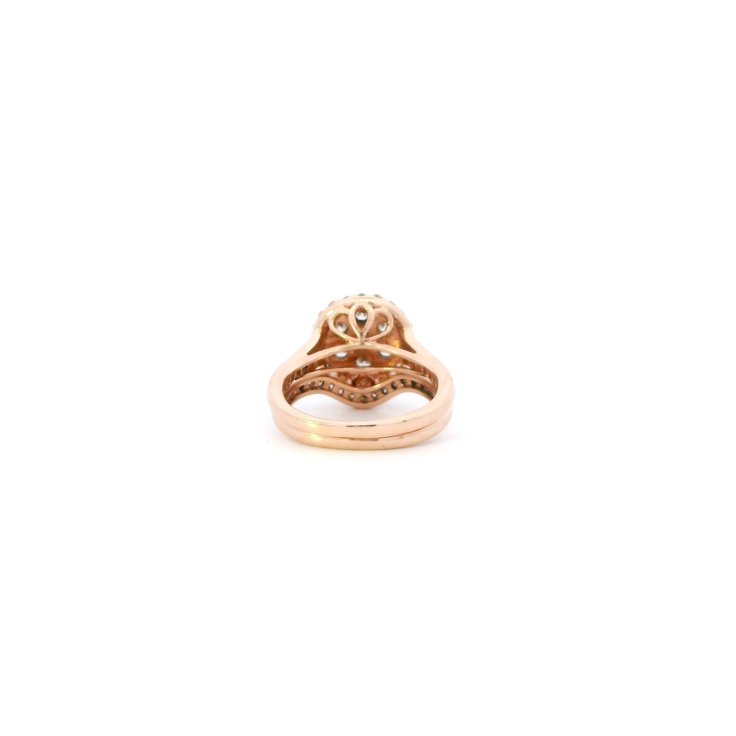 10K Rose Gold Diamond Engagement & Wedding Ring Set - 0.91ct
