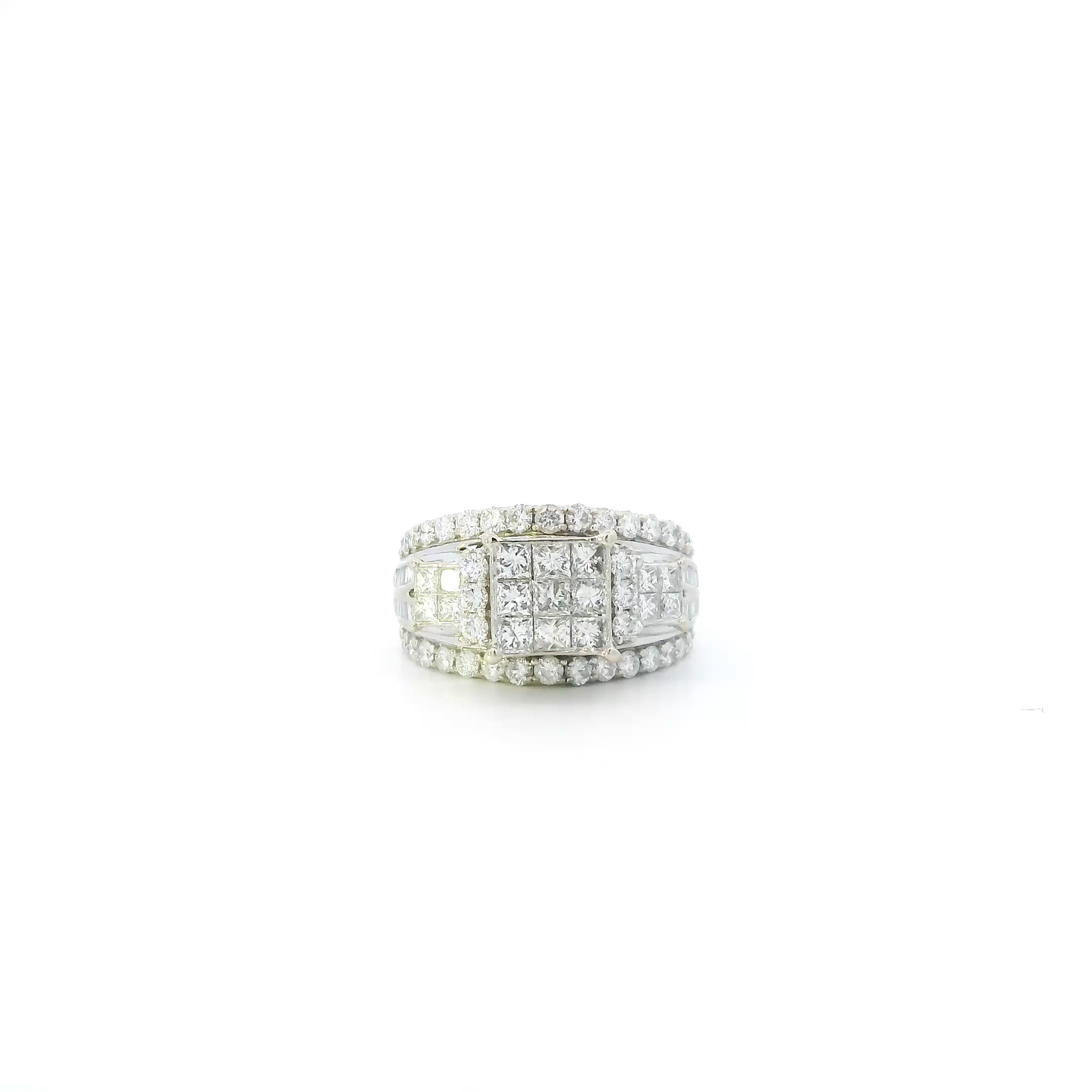 10K White Gold Diamond Womens Ring - 1.71ct