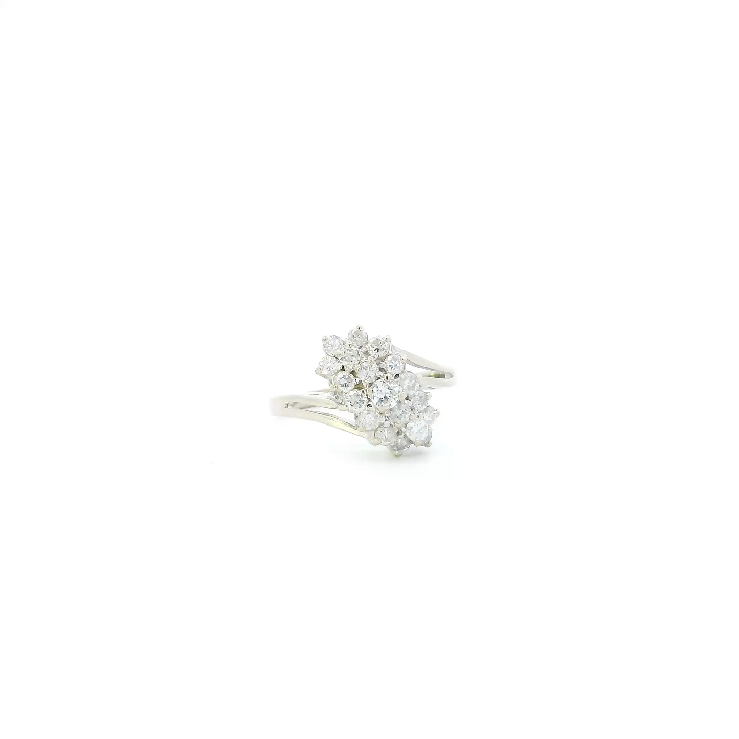 14K White Gold Diamond Womens Ring - 0.90ct
