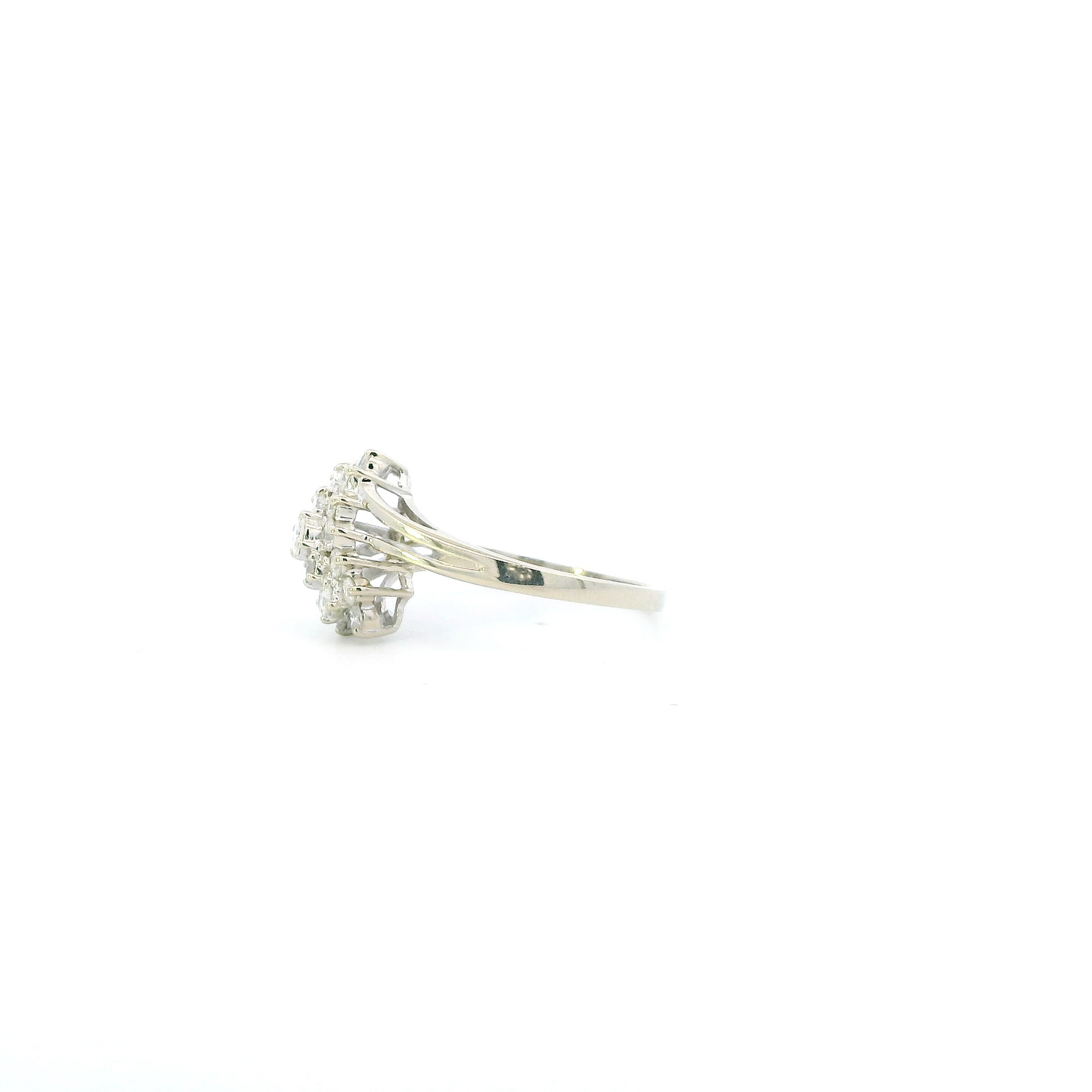 14K White Gold Diamond Womens Ring - 0.90ct