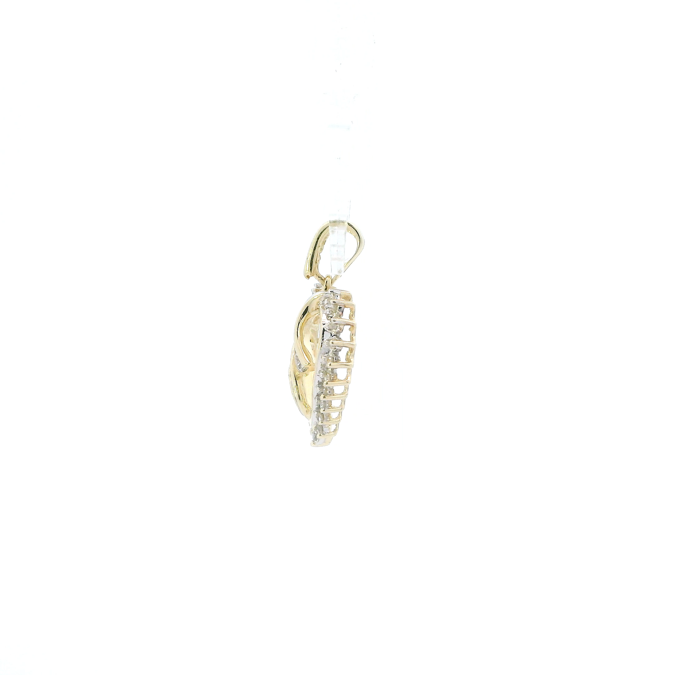 10K Yellow Gold Diamond Heart Pendant