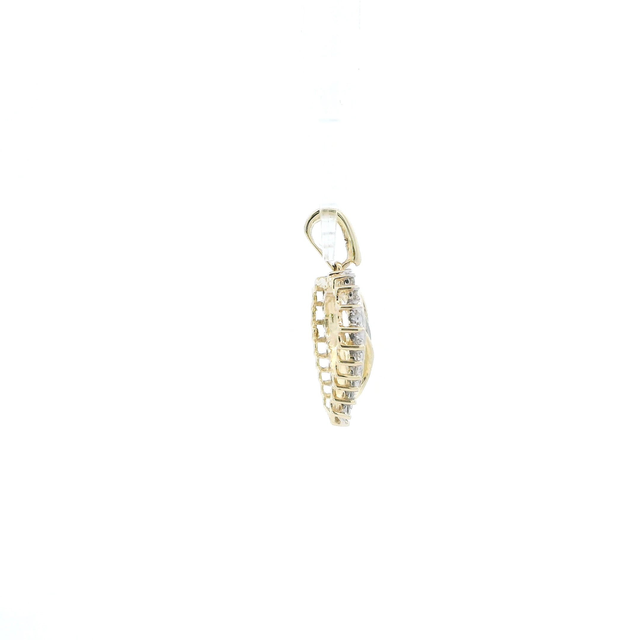 10K Yellow Gold Diamond Heart Pendant