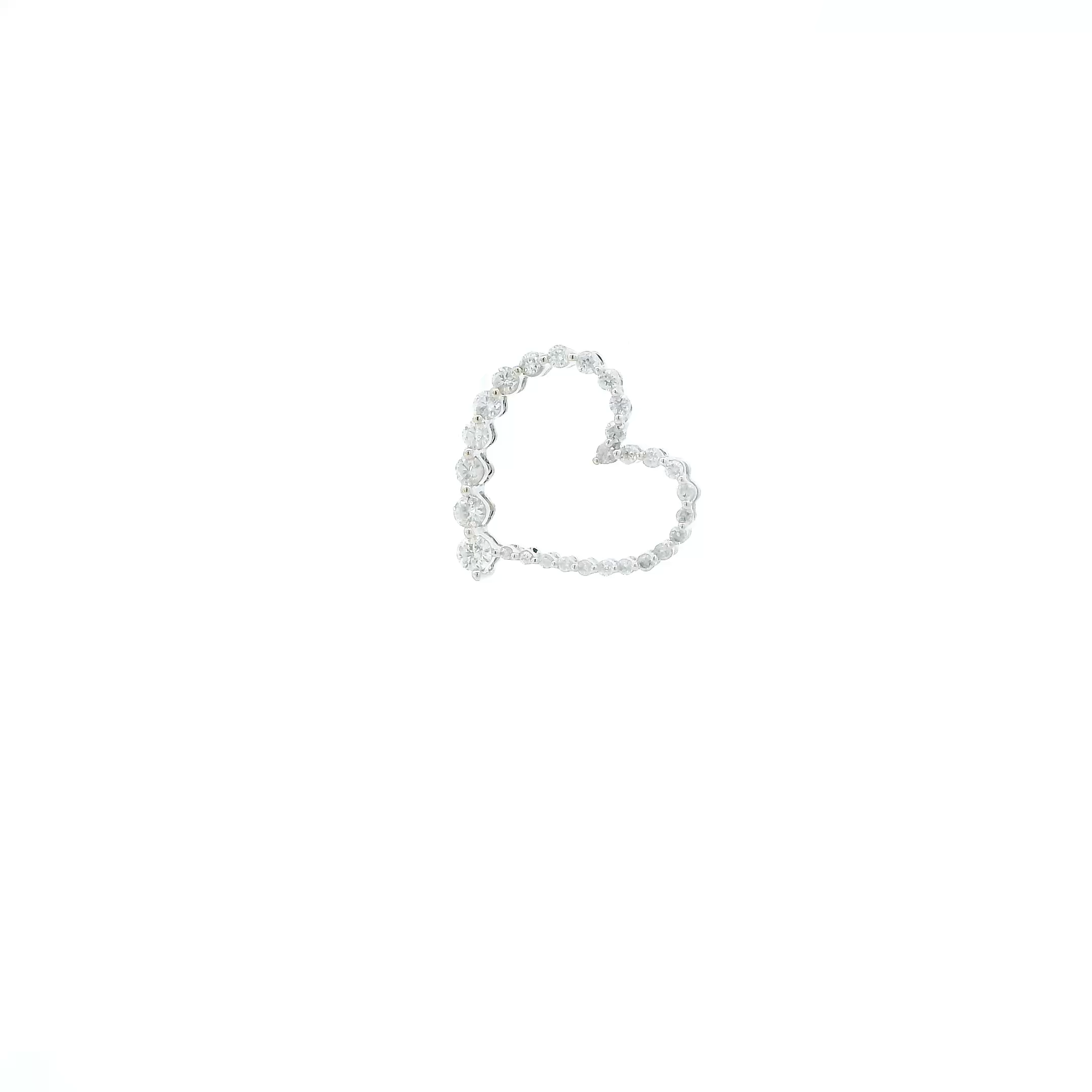 14K Yellow Gold Diamond Heart Pendant - 0.44ct