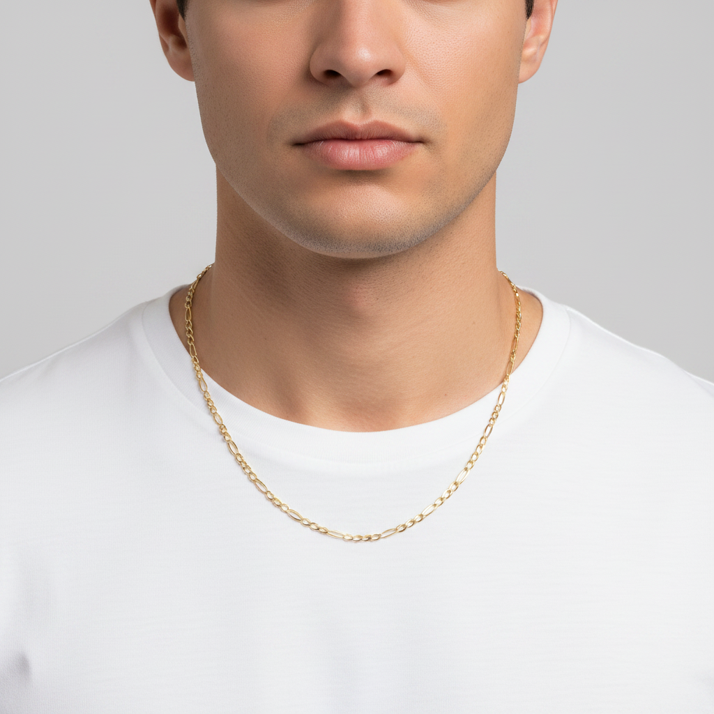 14K Yellow Gold 23" Figaro Chain