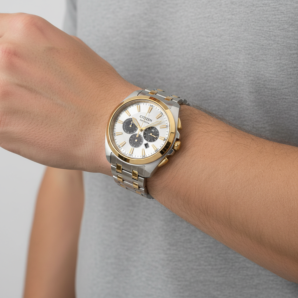 Citizen Eco-Drive Chronograph Two-Tone Mens Wristwatch -B620-002SW02