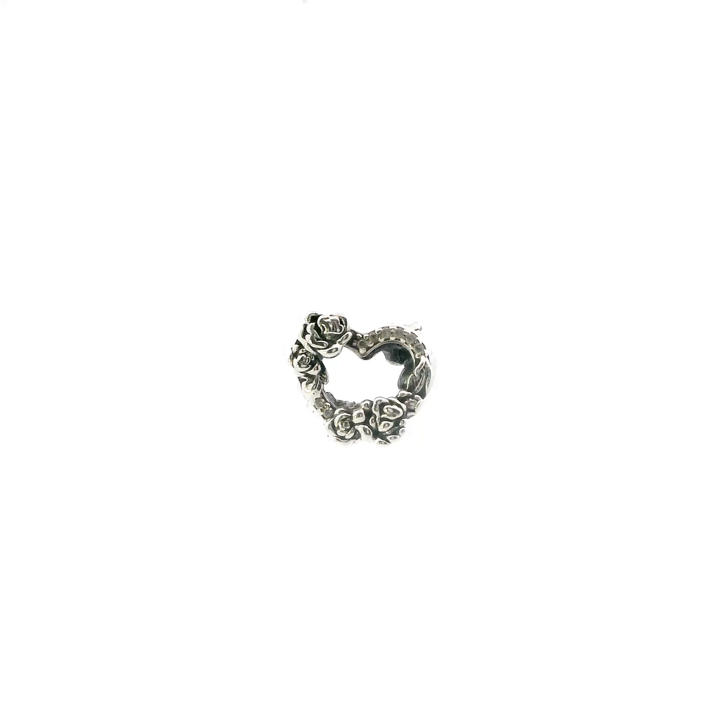 Pandora Silver Open Heart & Roses Charm