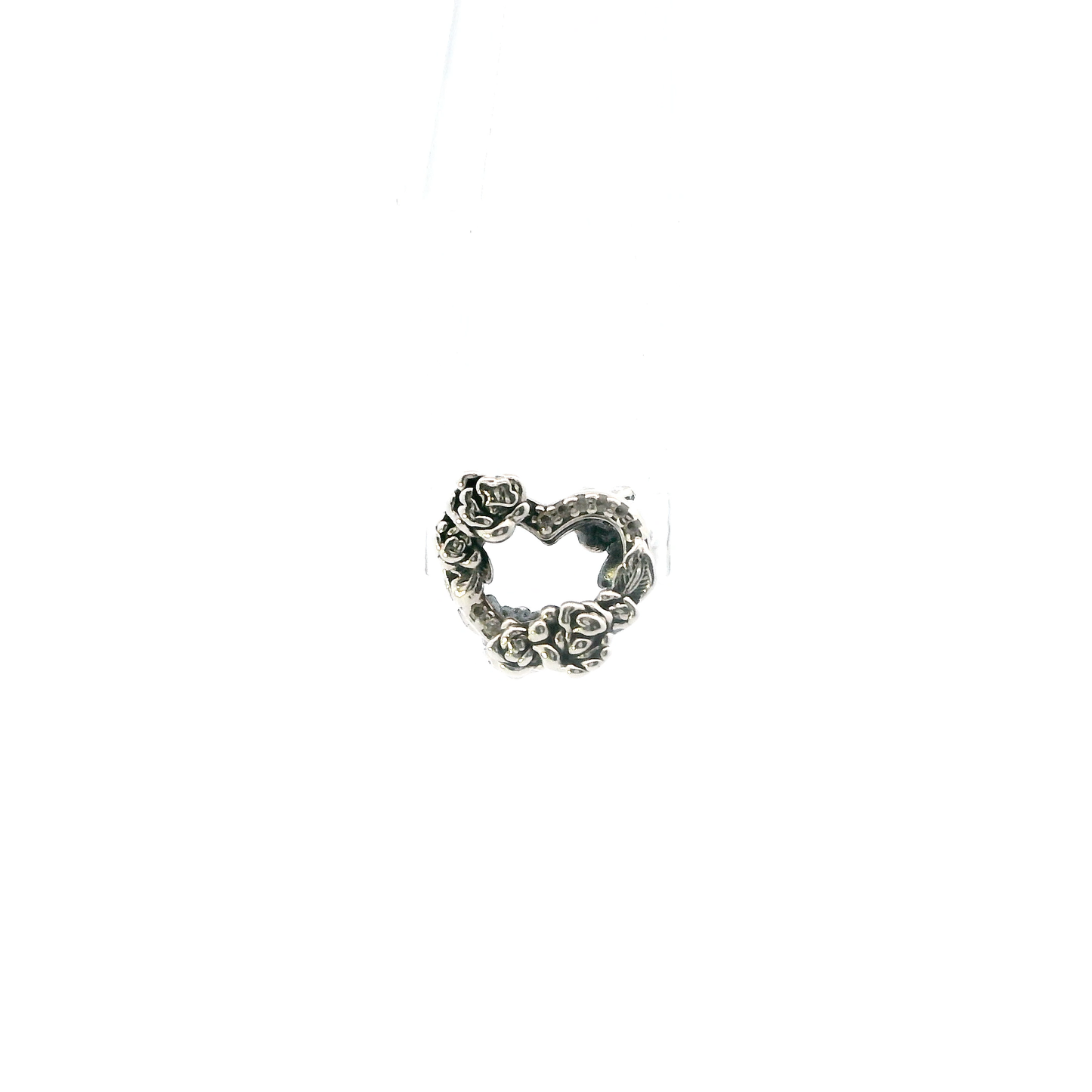 Pandora Silver Open Heart & Roses Charm