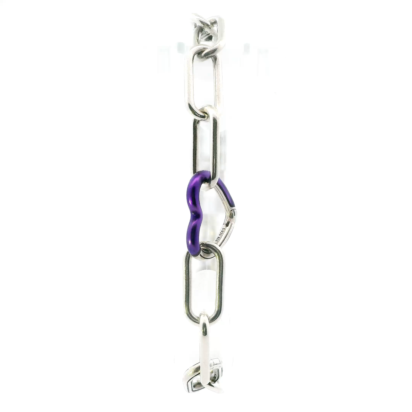 Pandora 8" Purple Heart Link Bracelet