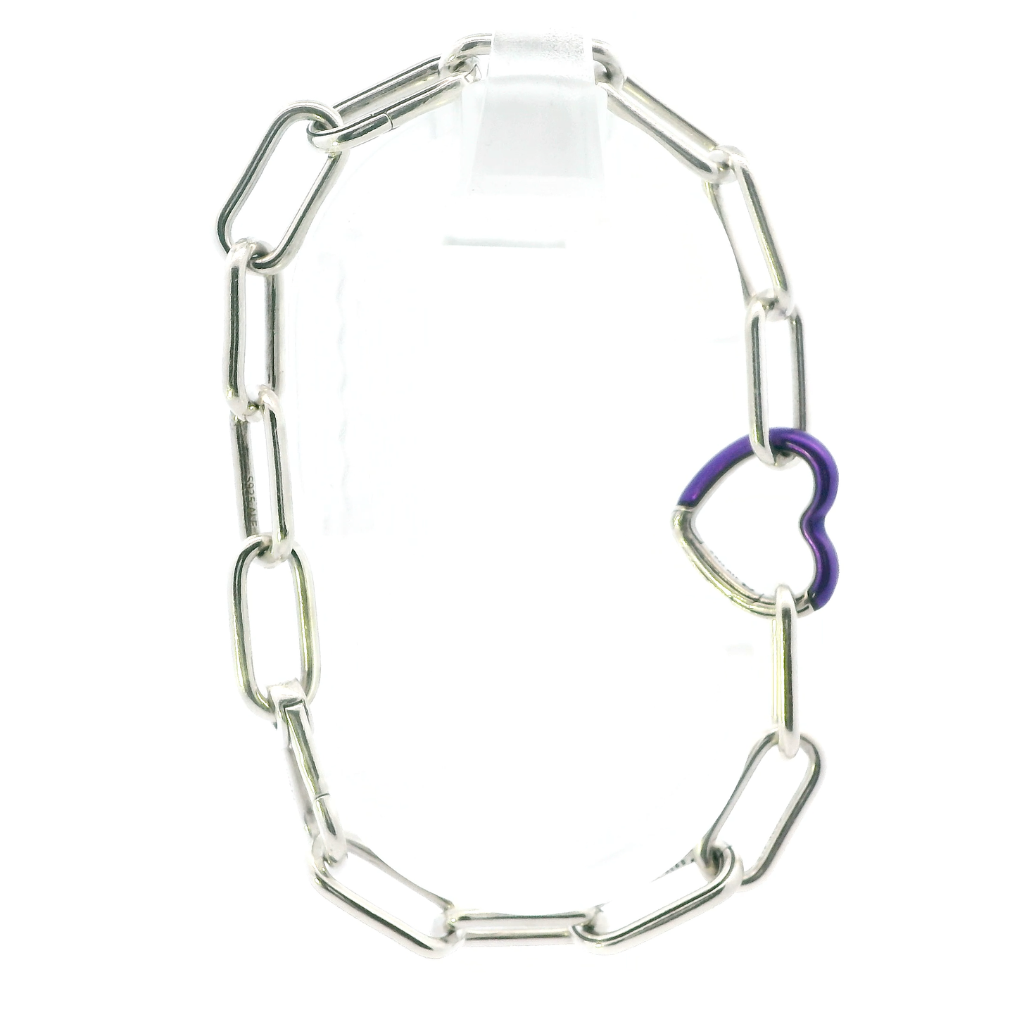 Pandora 8" Purple Heart Link Bracelet