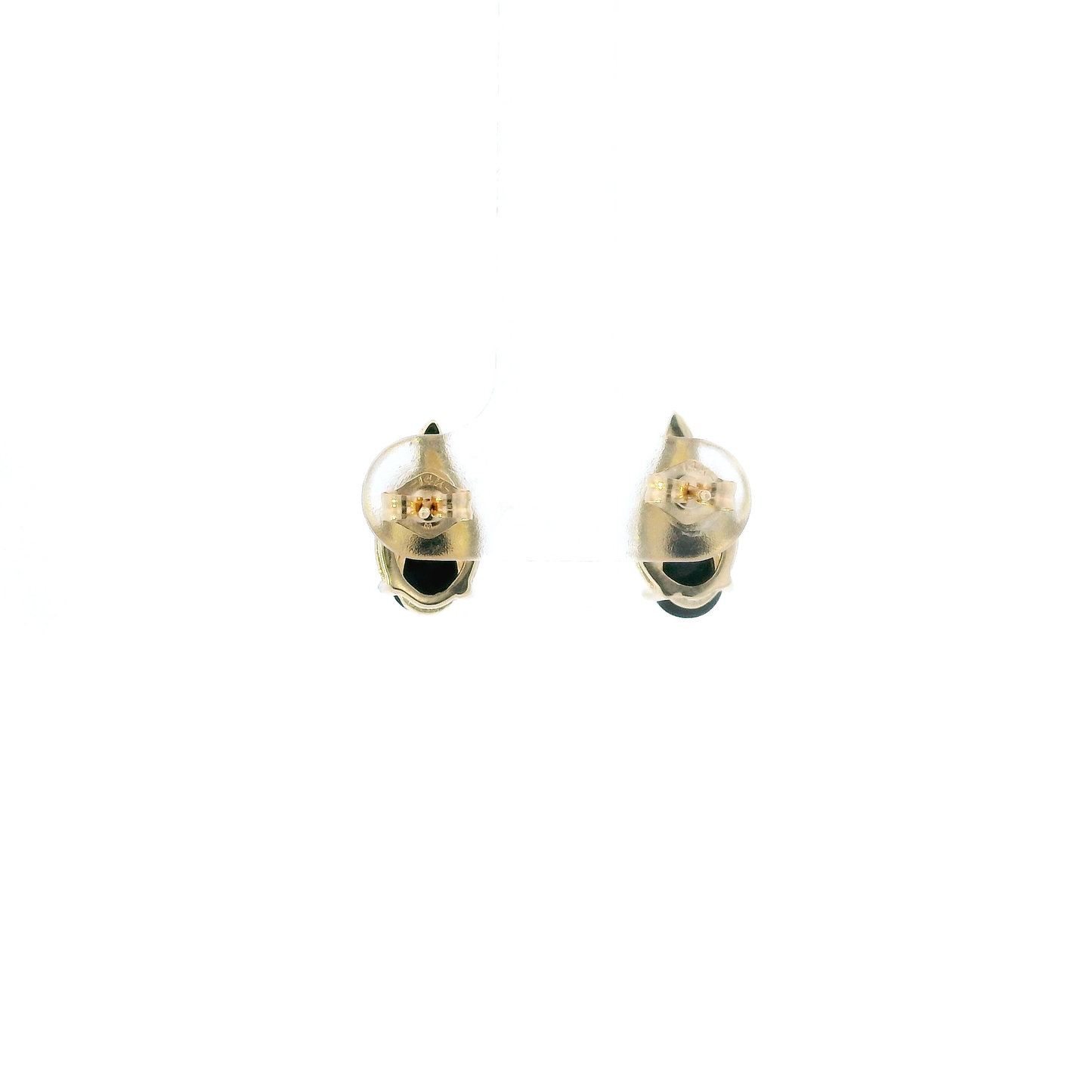 14K Yellow Gold Onyx Stud Earrings