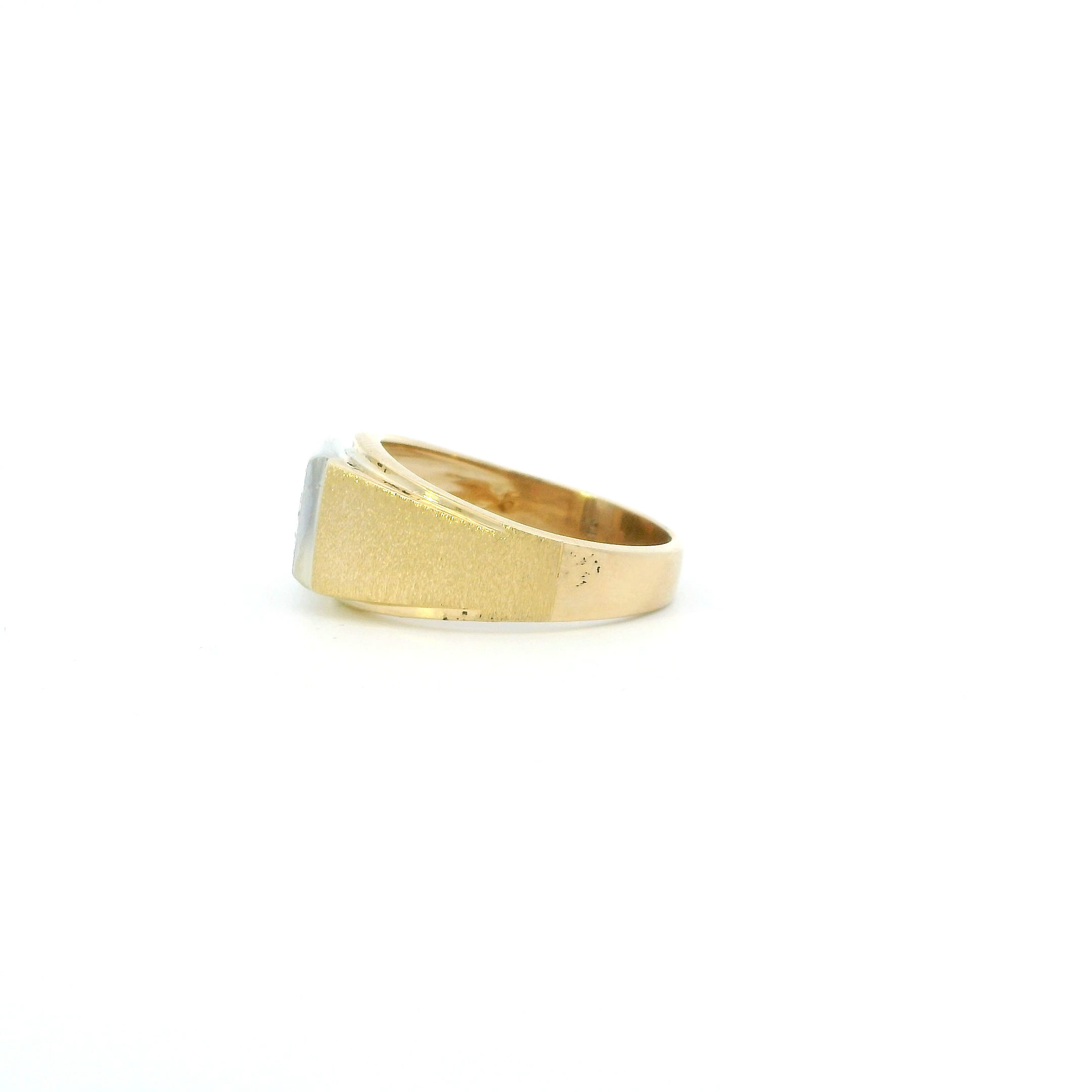 14K Yellow & White Gold Diamond Mens Ring - 0.28ct