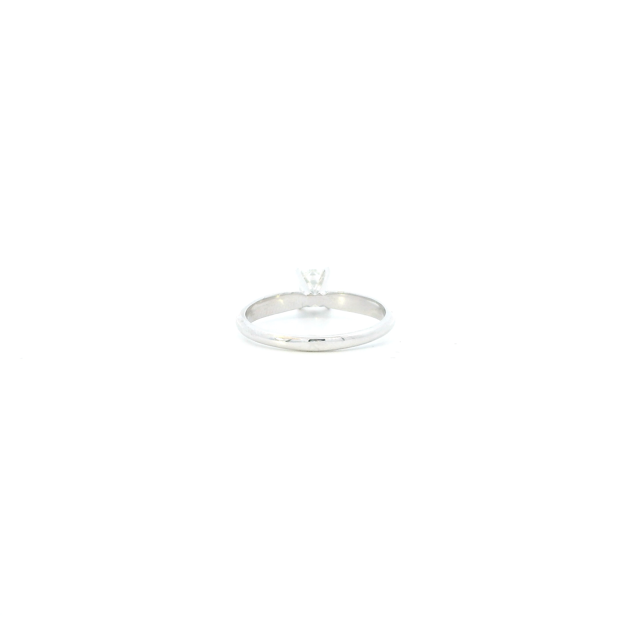 14K White Gold Solitaire Diamond Womens Ring - 0.45ct