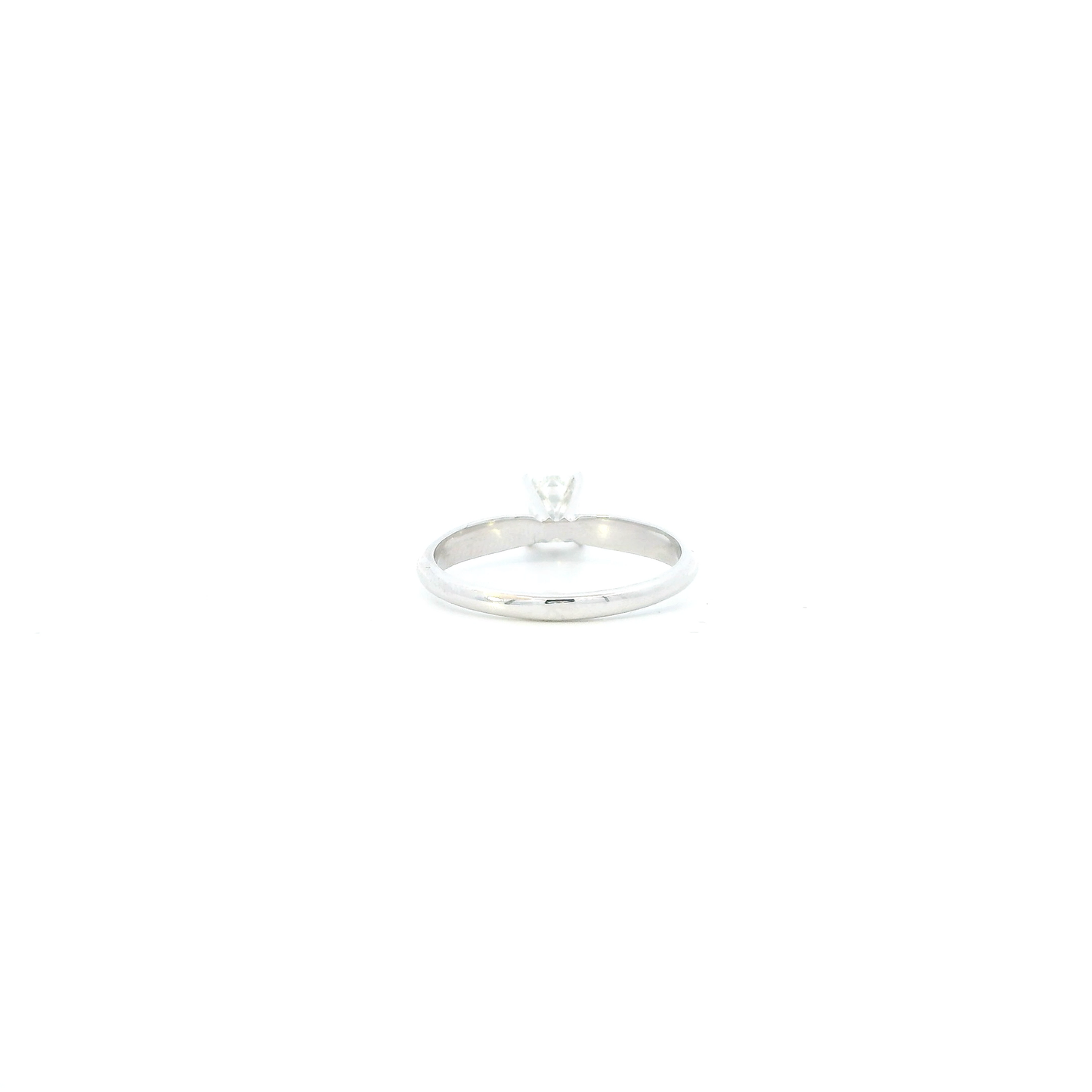 14K White Gold Solitaire Diamond Womens Ring - 0.45ct
