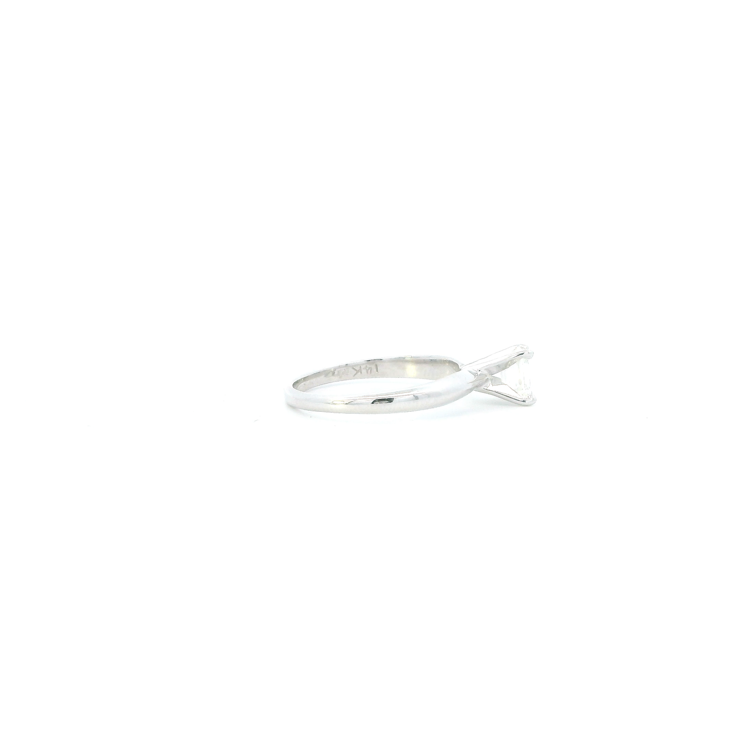 14K White Gold Solitaire Diamond Womens Ring - 0.45ct