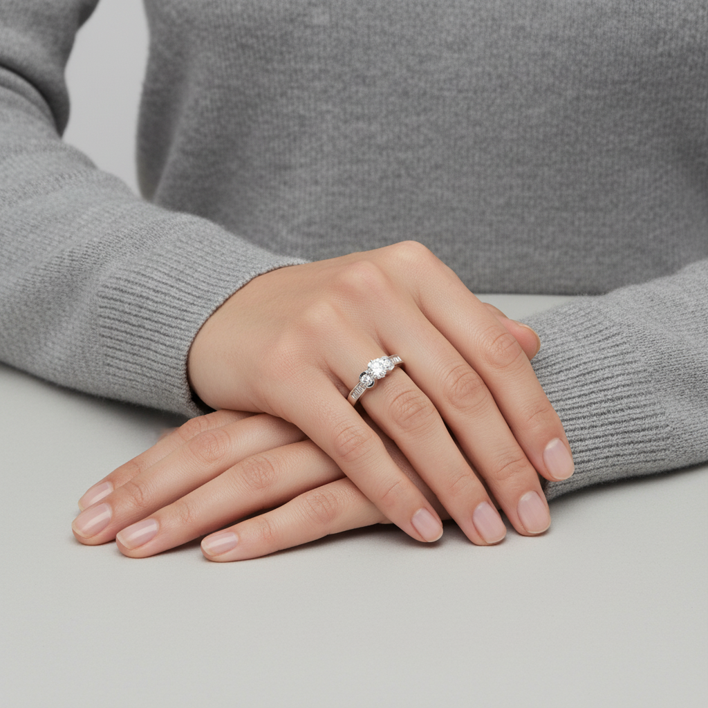 14K White Gold Diamond Womens Ring - 1.09ct