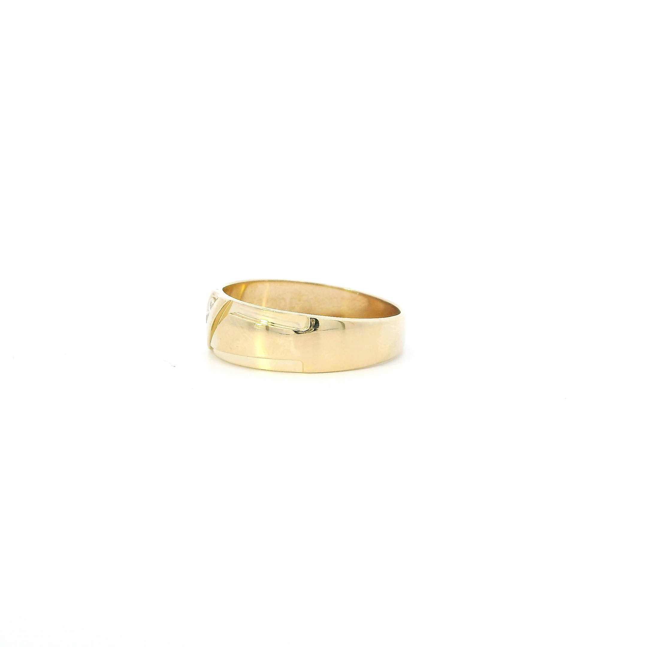 14K Yellow Gold Diamond Mens Ring - 0.10ct
