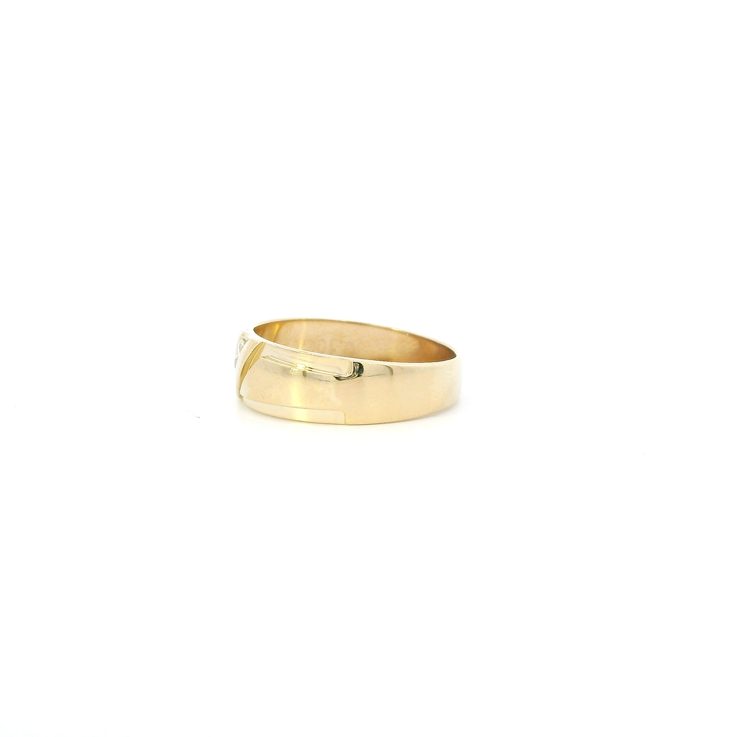 14K Yellow Gold Diamond Mens Ring - 0.10ct
