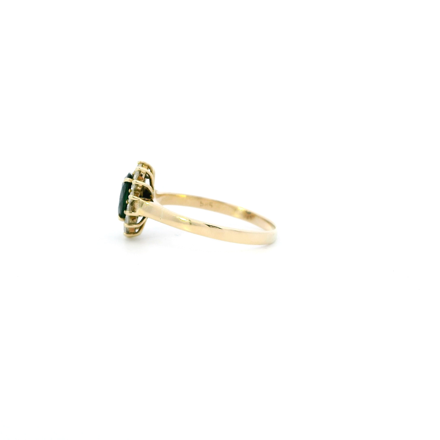 14K Yellow Gold Sapphire & Diamond Womens Ring - 0.42ct