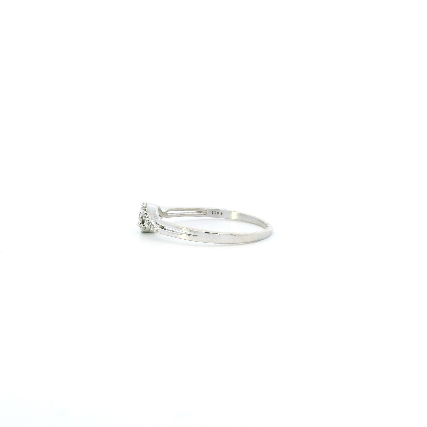 10K White Gold Diamond Womens Ring - 0.03ct